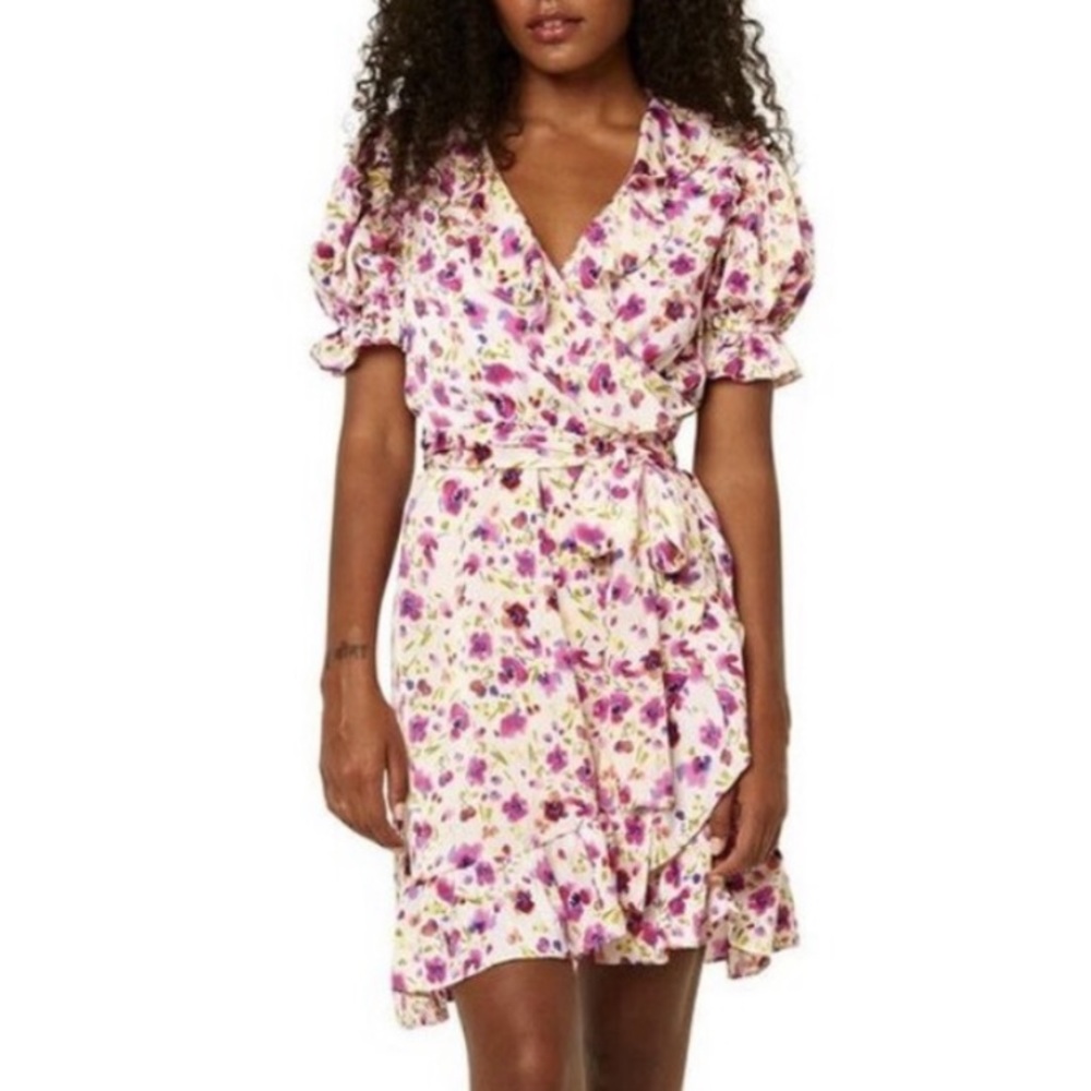 Misa Los Angeles Floral White/Fuchsia Dress, Brand New!!